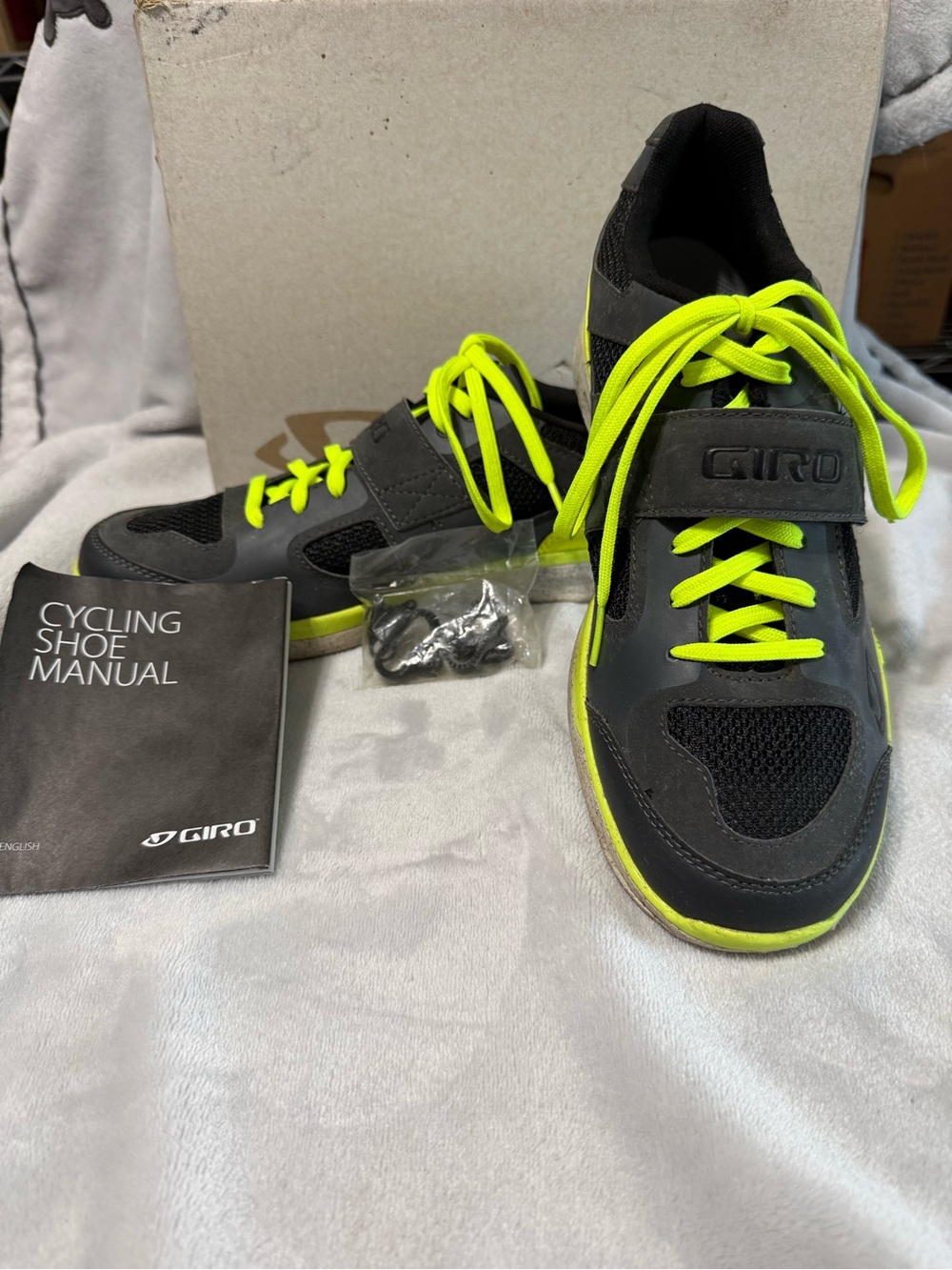 Giro Women’s Black, Grey and Neon Yellow Cycling Athletic Shoes